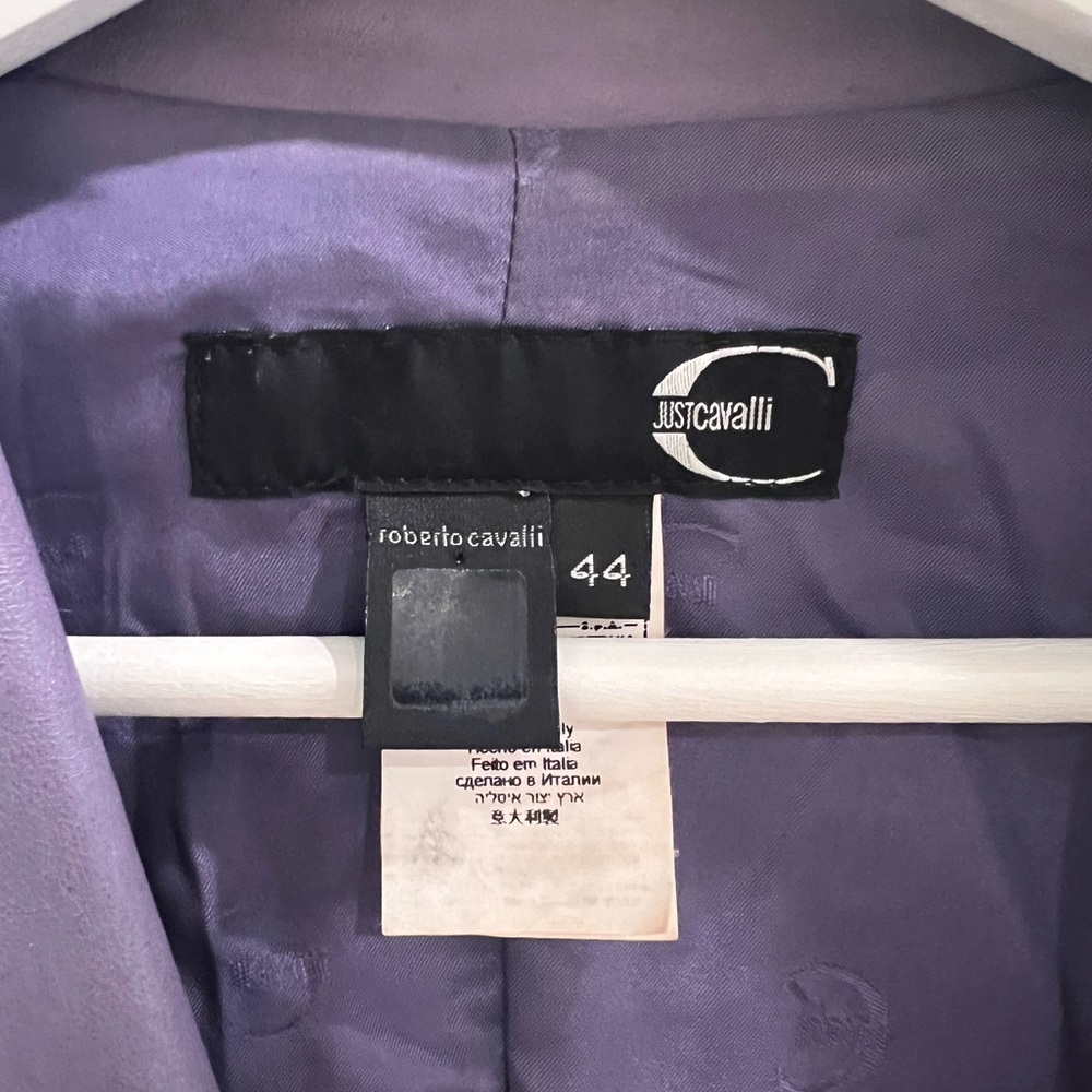 Y2K Roberto Cavalli purple leather jacket 44 - Picture 3 of 8